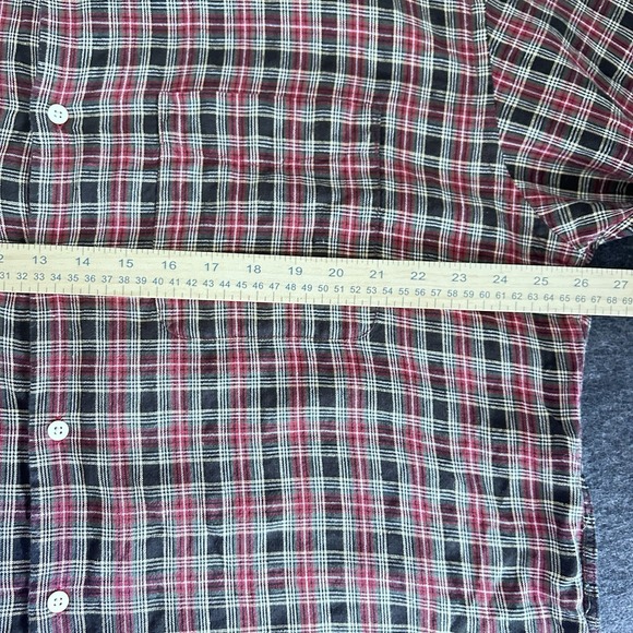J.Crew Men's XL 100% Linen Shirt Mens Long Sleeve Holiday Plaid Button Up - Picture 7 of 9